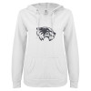 Thumbnail image for  ENZA Womens White V Notch Raw Edge Fleece Hoodie