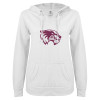 Thumbnail image for  ENZA Womens White V Notch Raw Edge Fleece Hoodie