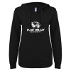 Thumbnail image for  ENZA Womens Black V Notch Raw Edge Fleece Hoodie