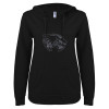 Thumbnail image for  ENZA Womens Black V Notch Raw Edge Fleece Hoodie