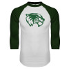 Thumbnail image for  White/Dark Green Raglan Baseball T Shirt