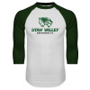 Thumbnail image for  White/Dark Green Raglan Baseball T Shirt