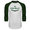 Thumbnail image for  White/Dark Green Raglan Baseball T Shirt