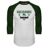 Thumbnail image for  White/Dark Green Raglan Baseball T Shirt