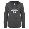 Thumbnail image for  ENZA Womens Dark Heather V Notch Raw Edge Fleece Hoodie