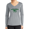 Thumbnail image for  Womens Grey Performance Long Sleeve V Neck Shirt