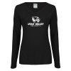Thumbnail image for  Womens Black Long Sleeve V Neck Tee 