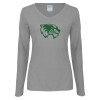 Thumbnail image for  Womens Grey Long Sleeve V Neck Tee 