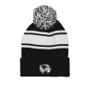 Thumbnail image for  Black/White Two Tone Knit Pom Beanie w/Cuff
