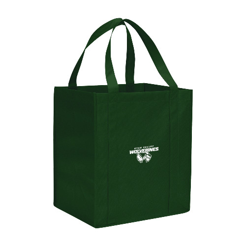  Non Woven Dark Green Grocery Tote - Secondary Logo