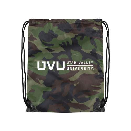  Camo Drawstring Backpack - UVU Utah Valley University Horizontal