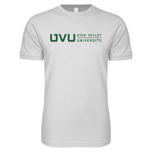  Next Level White SoftStyle T Shirt - UVU Utah Valley University Horizontal