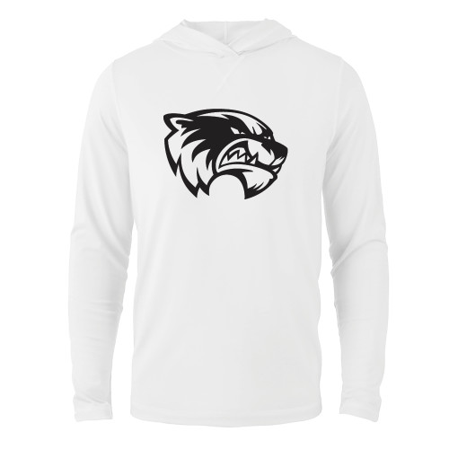  White Long Sleeve Hooded Tee - Primary Logo