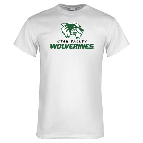  White T Shirt - Utah Valley Wolverines Logo
