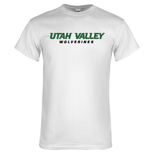  White T Shirt - Utah Valley Word Mark