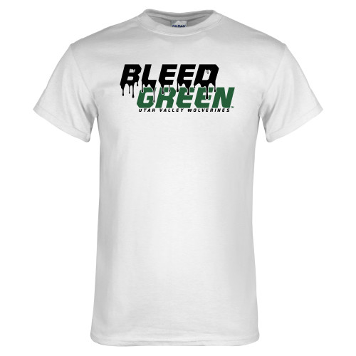  White T Shirt - Bleed Green