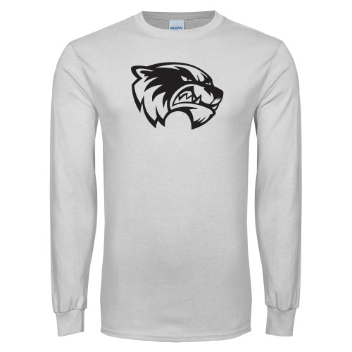  White Long Sleeve T Shirt - Primary Logo