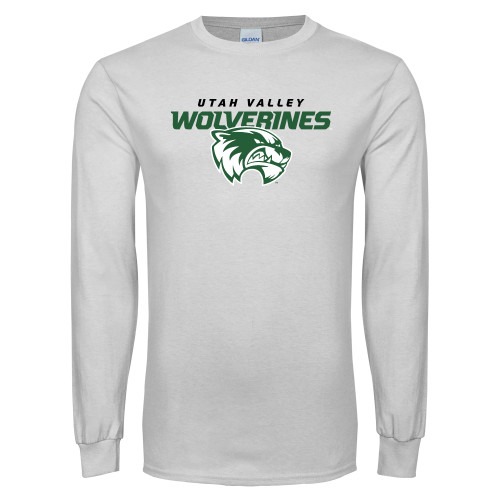  White Long Sleeve T Shirt - Secondary Logo