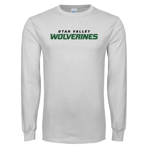  White Long Sleeve T Shirt - Utah Valley Wolverines