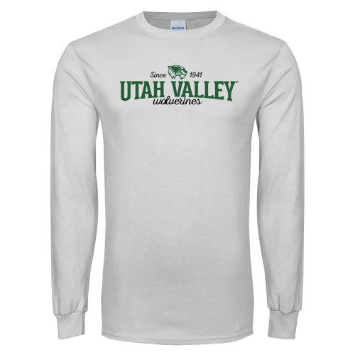  White Long Sleeve T Shirt - Utah Valley Since 1941