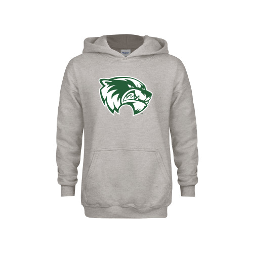  Youth Grey Fleece Hood - Primary Logo