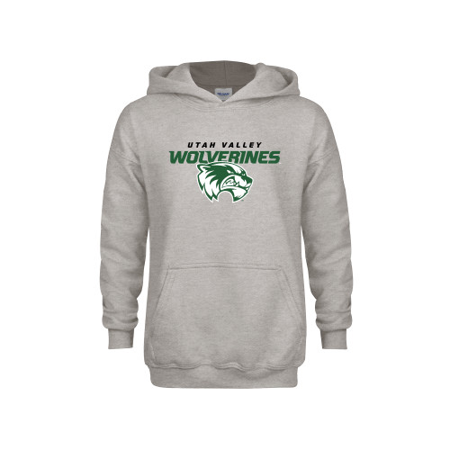 Youth Grey Fleece Hood - Secondary Logo