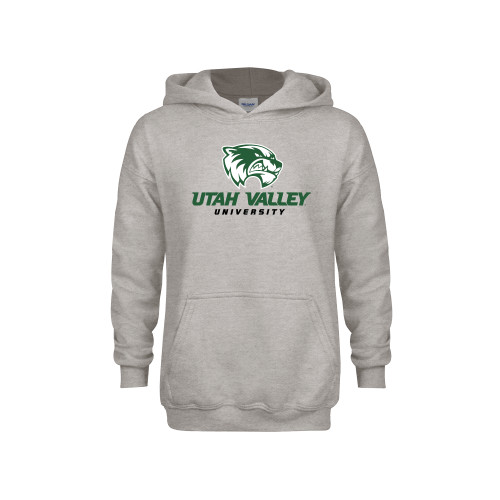  Youth Grey Fleece Hood - Utah Valley University