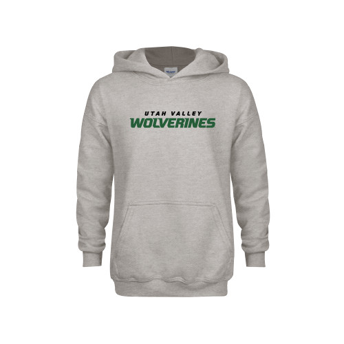  Youth Grey Fleece Hood - Utah Valley Wolverines
