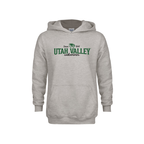  Youth Grey Fleece Hood - Utah Valley Since 1941