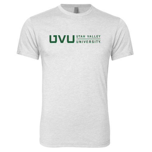  Next Level Heather White Triblend Tee - UVU Utah Valley University Horizontal