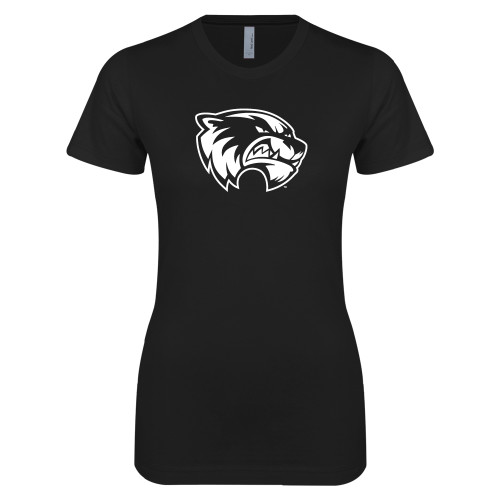  Next Level Womens Black Boyfriend Tee - Primary Logo