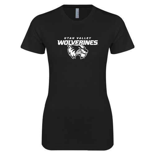  Next Level Womens Black Boyfriend Tee - Secondary Logo
