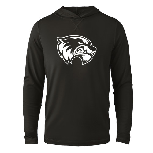  Black Long Sleeve Hooded Tee - Primary Logo
