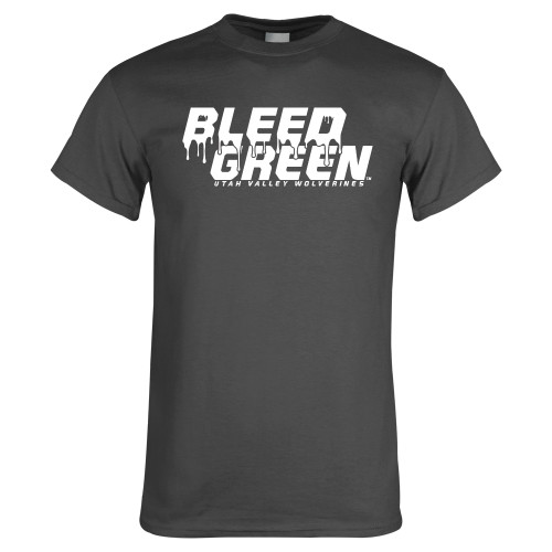  Charcoal T Shirt - Bleed Green