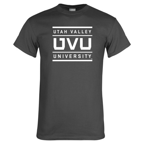  Charcoal T Shirt - Utah Valley University Stacked