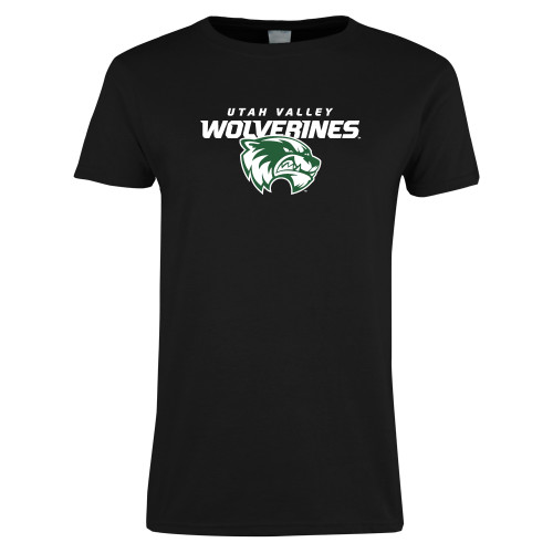  Womens Black Short Sleeve Tee - Secondary Logo