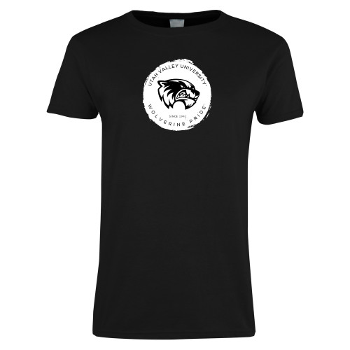  Womens Black Short Sleeve Tee - Wolverine Pride