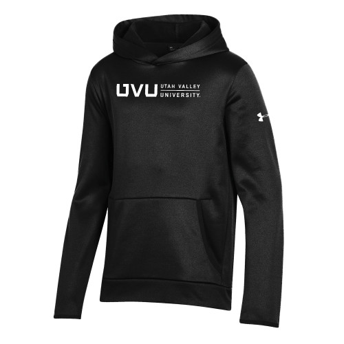  Under Armour Youth Black Fleece Hoodie - UVU Utah Valley University Horizontal