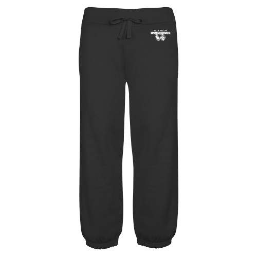  ENZA Womens Black Banded Fleece Capri - Secondary Logo
