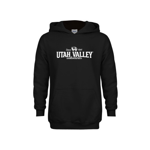  Youth Black Fleece Hoodie - Utah Valley Since 1941