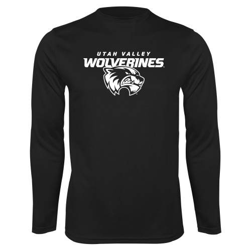  Black Performance Long Sleeve Shirt - Secondary Logo