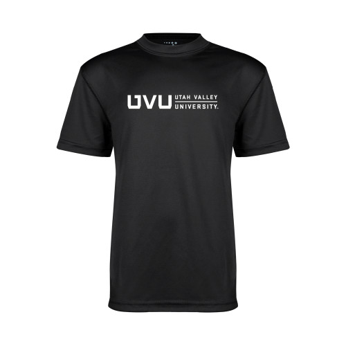  Youth Performance Black Tee - UVU Utah Valley University Horizontal