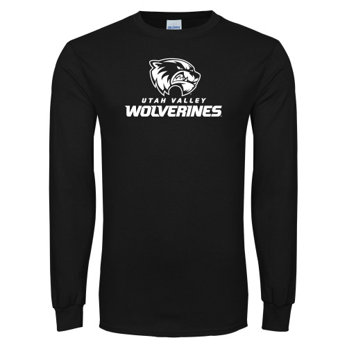  Black Long Sleeve T Shirt - Utah Valley Wolverines Logo