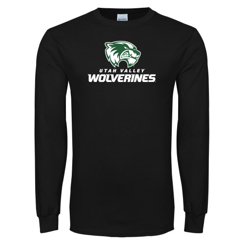  Black Long Sleeve T Shirt - Utah Valley Wolverines Logo