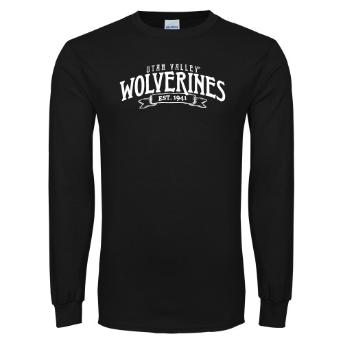  Black Long Sleeve T Shirt - Utah Valley Wolverines Est 1941