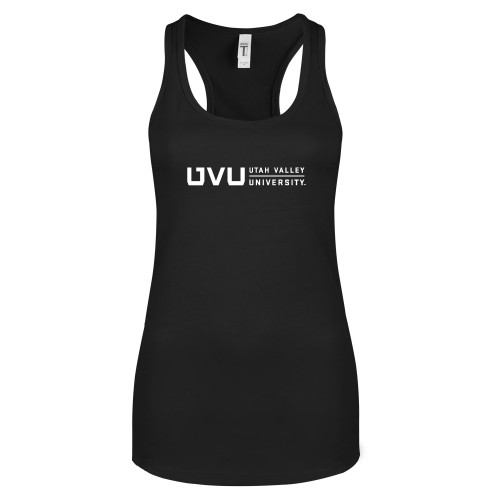  Next Level Womens Black Racerback Tank  - UVU Utah Valley University Horizontal