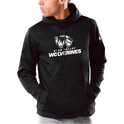  Under Armour Black Armour Fleece Hoodie - Utah Valley Wolverines Logo