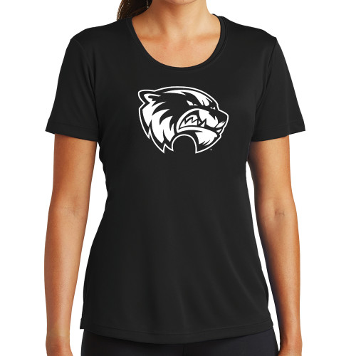 Womens Black Performance Tee - Primary Logo