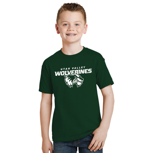 Youth Dark Green T-Shirt - Secondary Logo