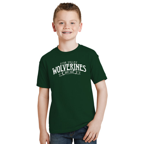 Youth Dark Green T-Shirt - Utah Valley Wolverines Est 1941